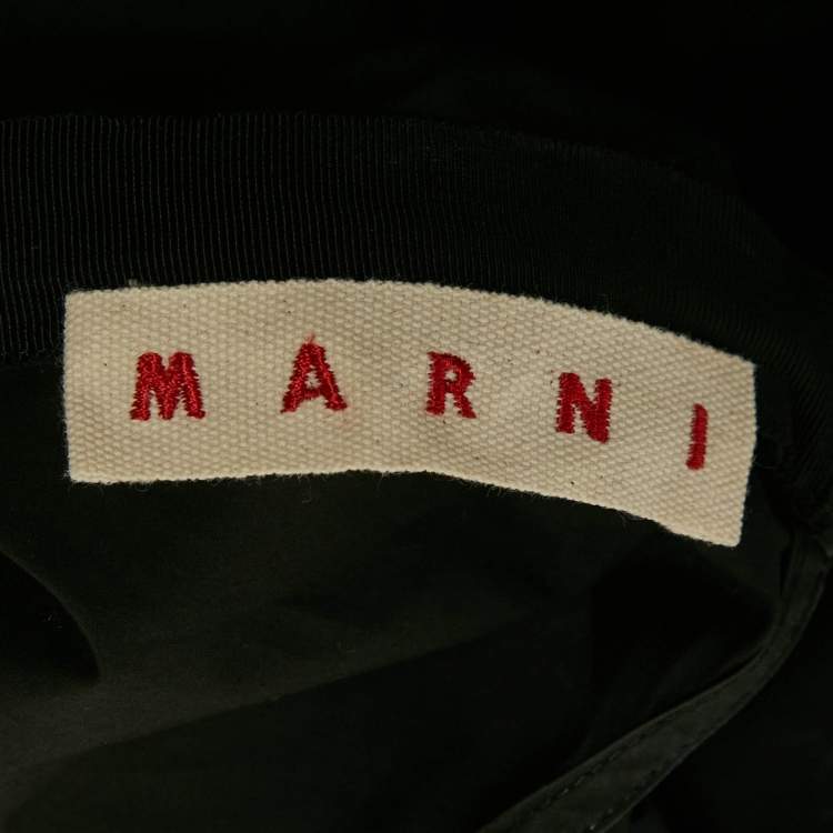 مملوكة مسبقًا فستان مارني بوبلين أسود بكشكش ميني مقاس صغير جدًا (إكس سمول)