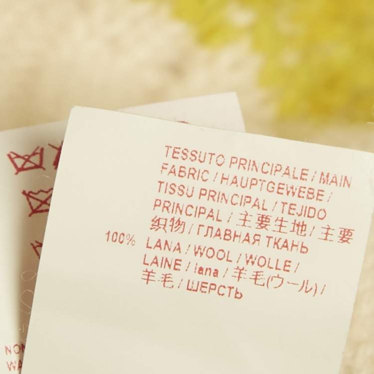 Pre Owned Marni Off White/Parrot Green Wool Knit Intarsia Sweaters S