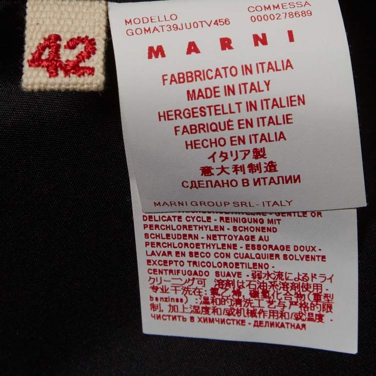 Pre Owned قميص مارني مكسي مزخرف بأزهار زرقاء كريب بكشكشة مقاس متوسط