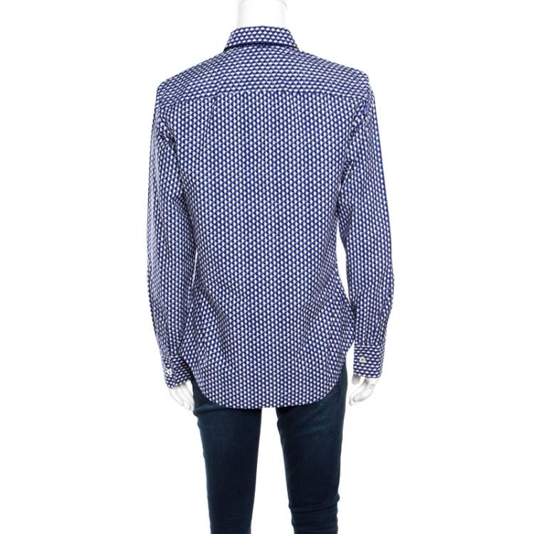 Pre Owned Marni Multicolor 3D Cube Printed Cotton Long Sleeve Shirt M