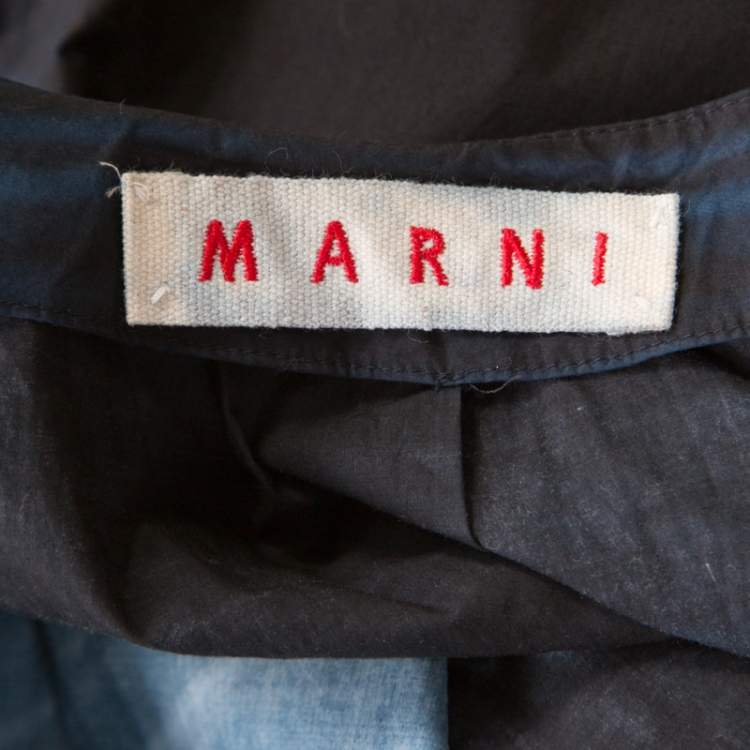Pre Owned Marni Indigo Printed Cotton Skirt S
