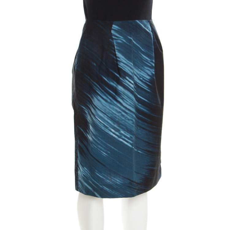 Pre Owned Marni Indigo Printed Cotton Skirt S