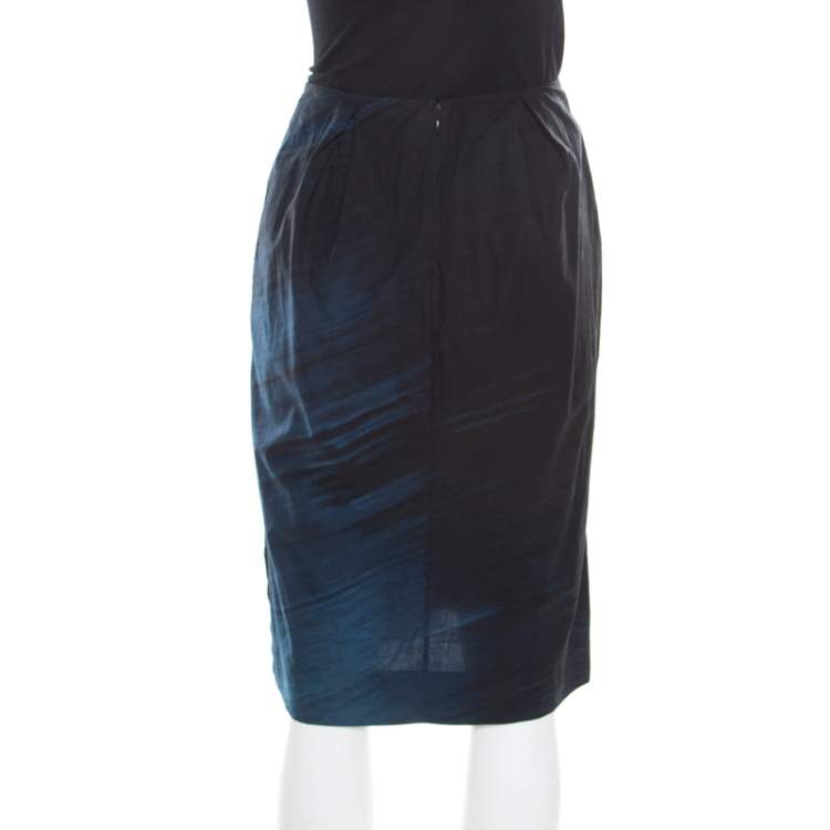 Pre Owned Marni Indigo Printed Cotton Skirt S