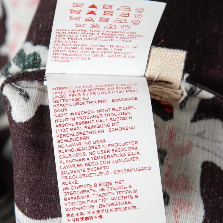 Pre Owned Marni Dark Raisin Honan Kew Print Cotton Silk Wide Leg Trousers S