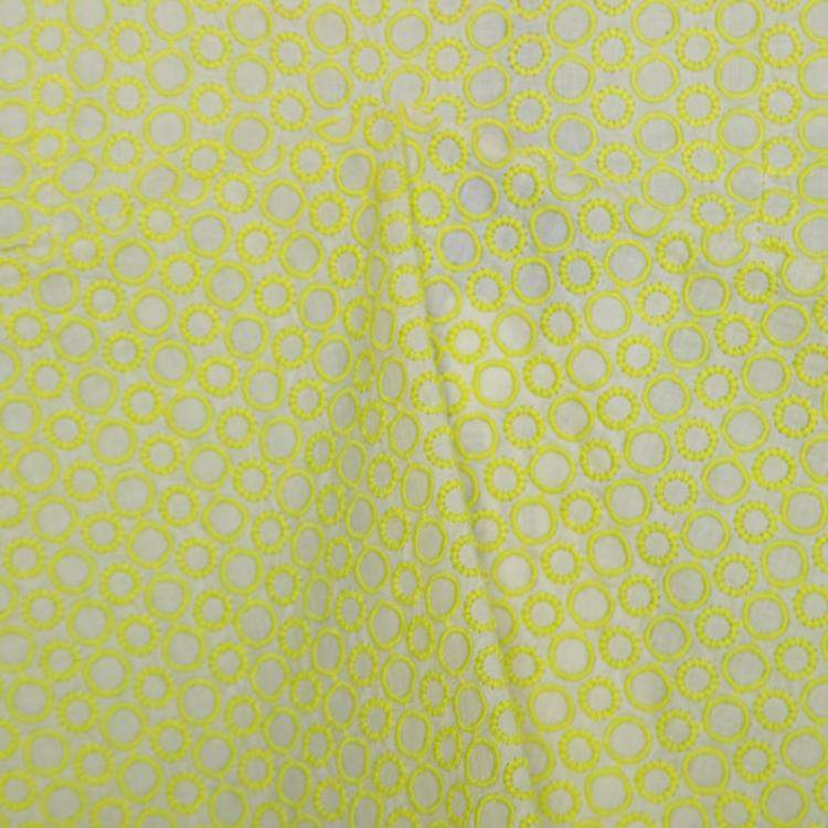 Pre Owned Marni Cream and Lime Green Embroidered Cotton Sleeveless Peplum Crop Top S