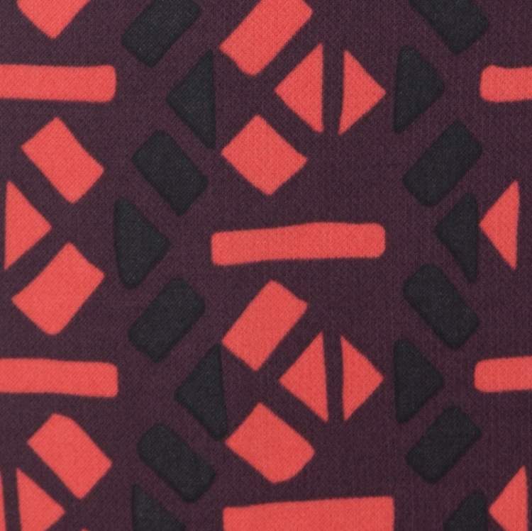 Pre Owned Marni Red Geometric Print Wool Pencil Midi Skirt M