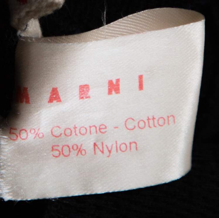 Pre Owned Marni Navy Blue Cotton Blend Macrame Dot Peplum Tunic S