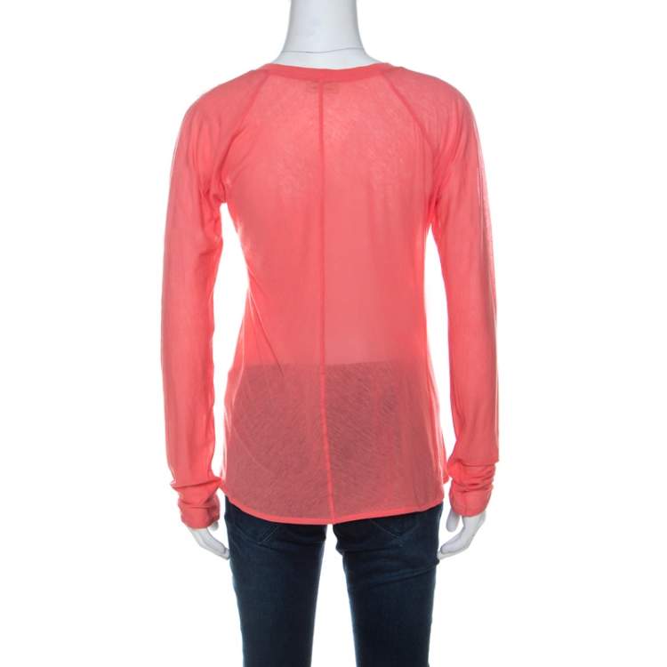 Pre Owned Marni Coral Knit Long Sleeve T-Shirt S 