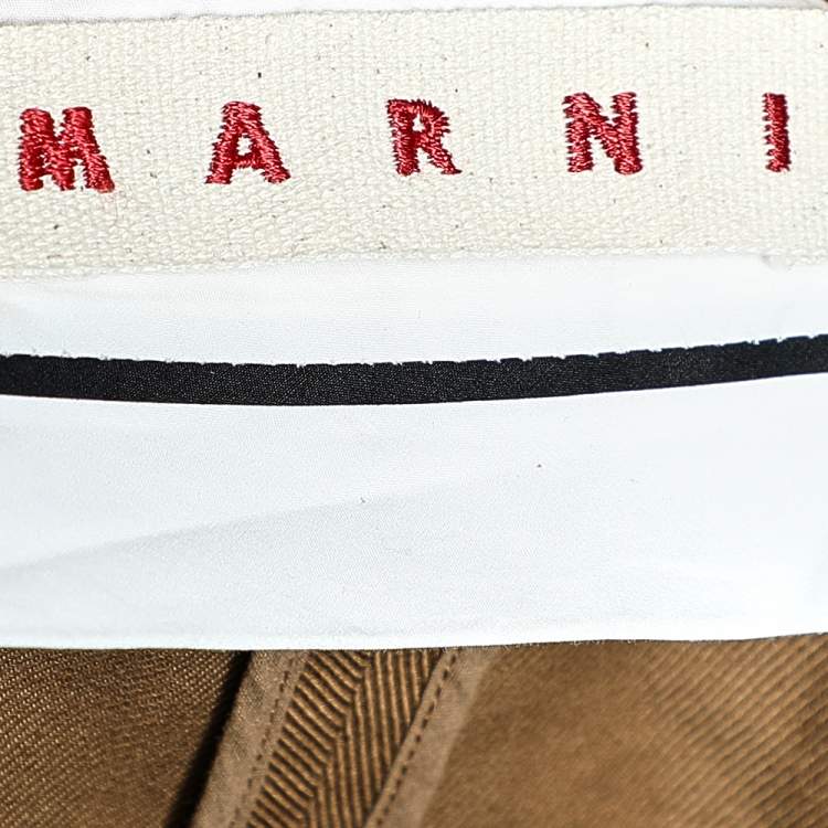 Pre Owned Marni Brown Cotton Wide Leg Culottes M