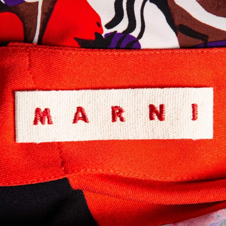 Pre Owned Marni Multicolored Patchwork Print Jersey Maxi Skirt S