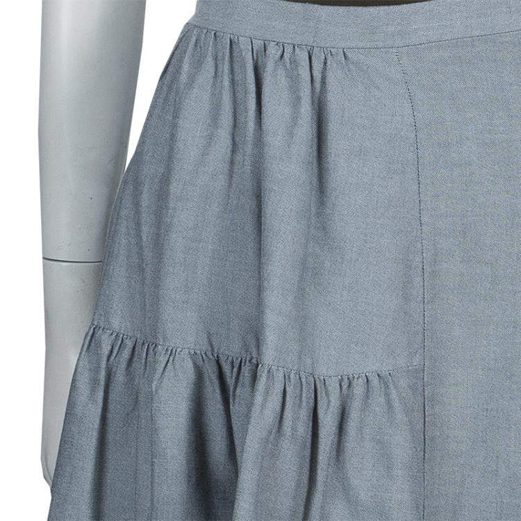 Pre Owned Marni Grey Gathered Cotton Skirt S 