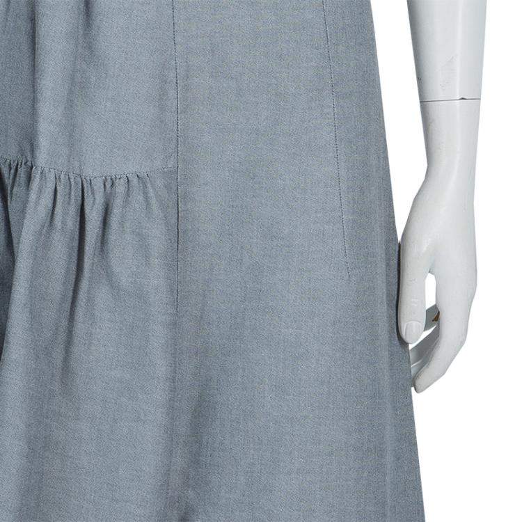 Pre Owned Marni Grey Gathered Cotton Skirt S 