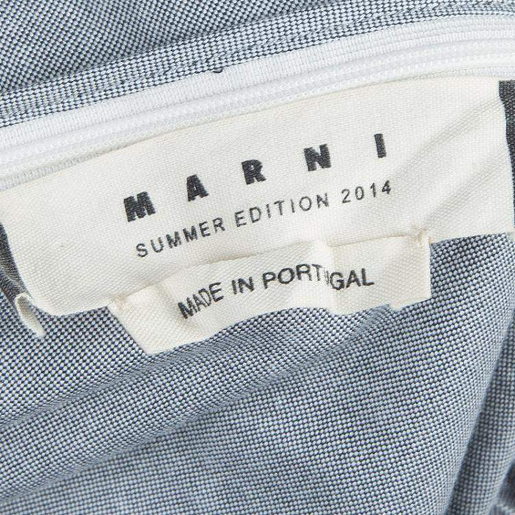 Pre Owned Marni Grey Gathered Cotton Skirt S 