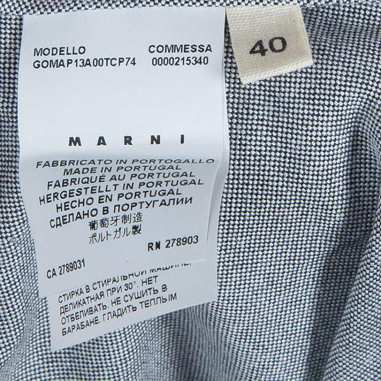 Pre Owned Marni Grey Gathered Cotton Skirt S 