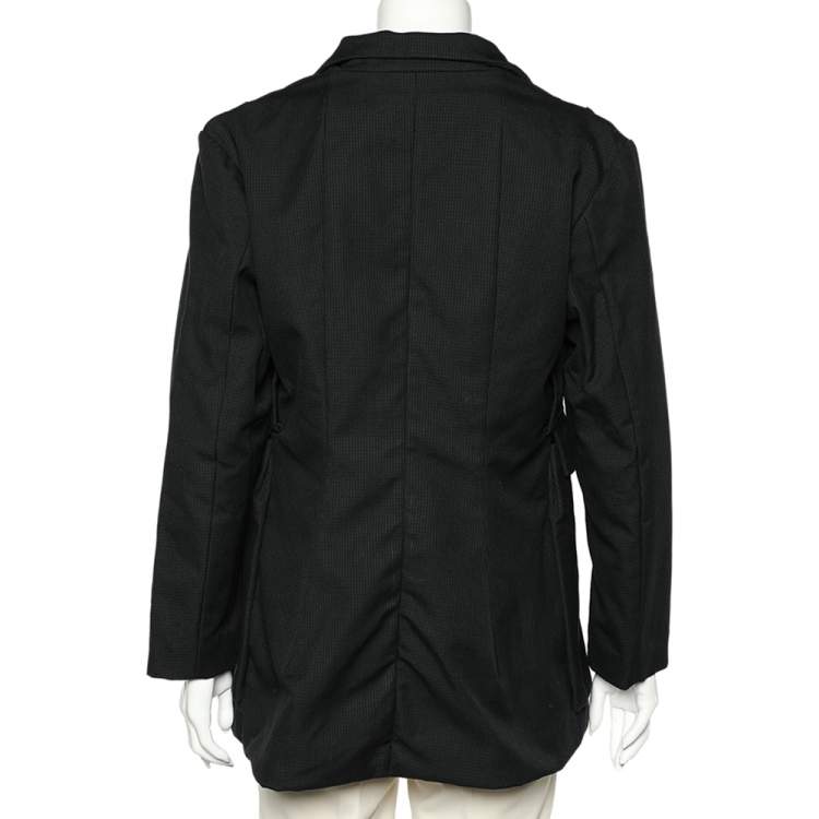 Pre Owned Marni Navy Blue Wool & Cotton Double Breasted Jacket L