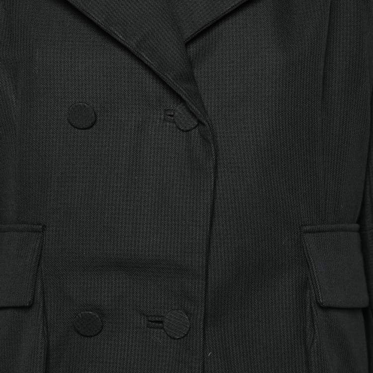 Pre Owned Marni Navy Blue Wool & Cotton Double Breasted Jacket L