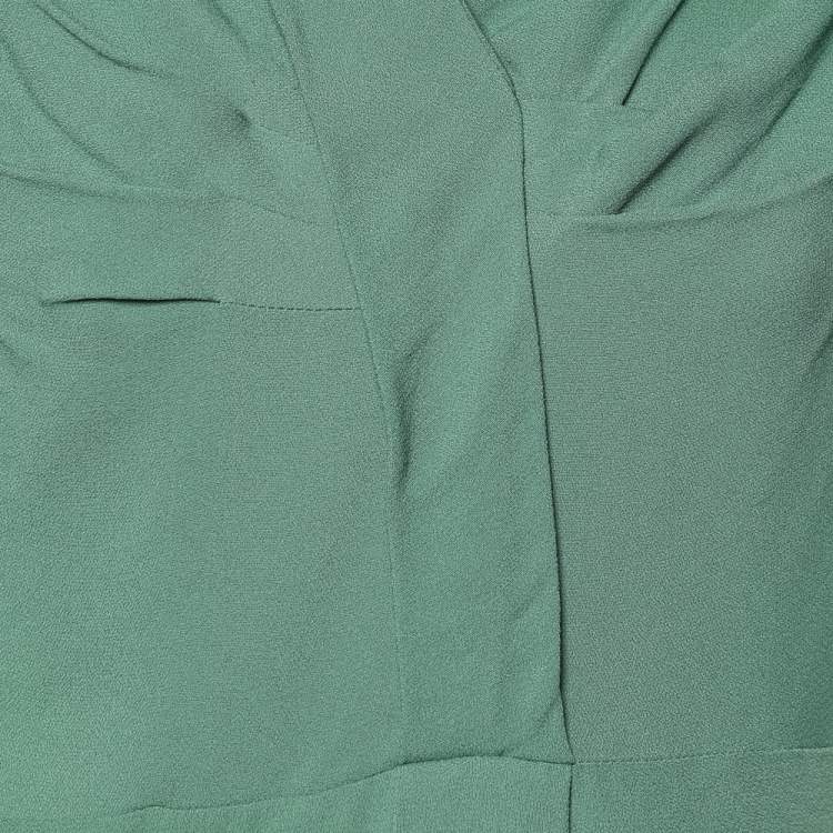 Pre Owned Marni Green Crepe Draped Top M 