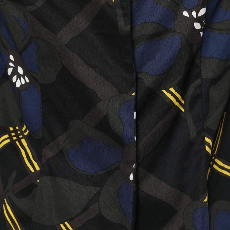 Pre Owned Marni Multicolor Printed Cotton Button Front Blazer M