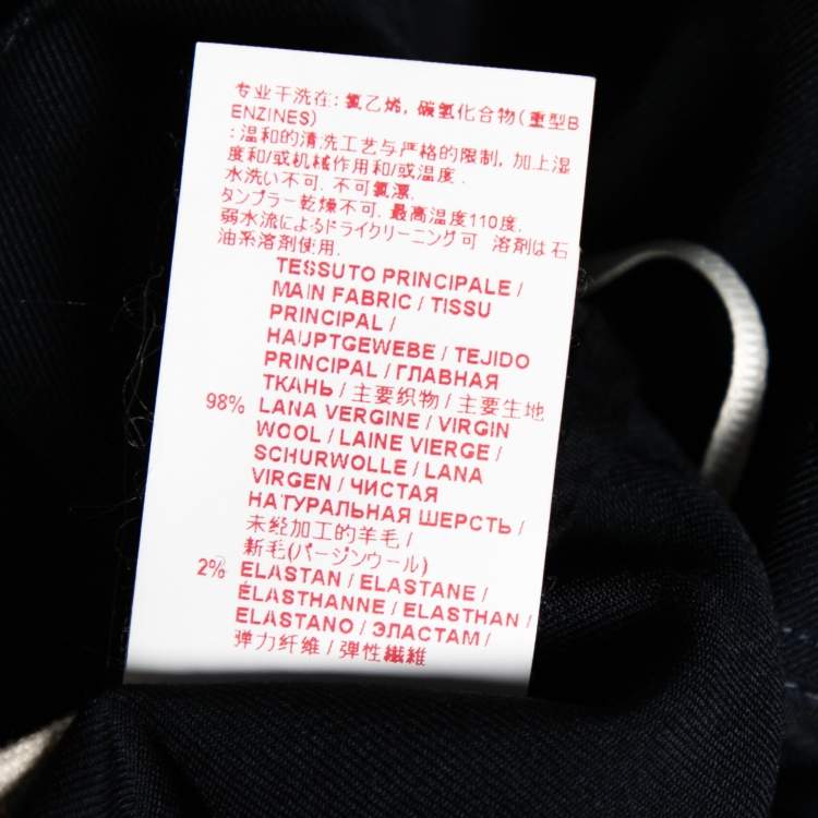 Pre Owned Marni Navy Blue Crepe Tapered Pants L