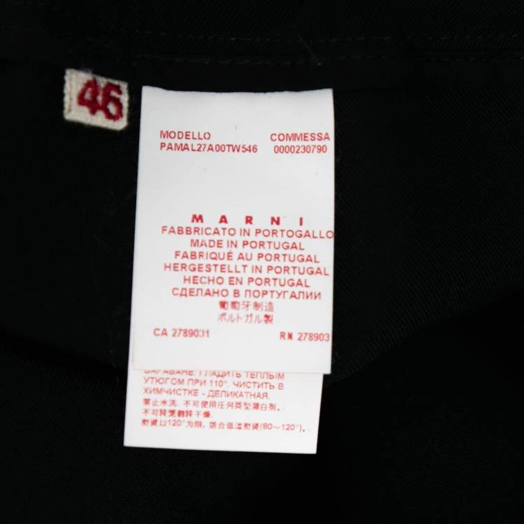 Pre Owned Marni Navy Blue Crepe Tapered Pants L