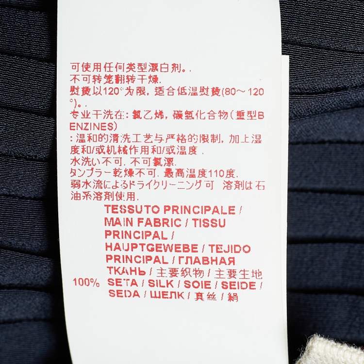 Pre Owned Marni Midnight Blue Silk Pleated Slouchy Top L