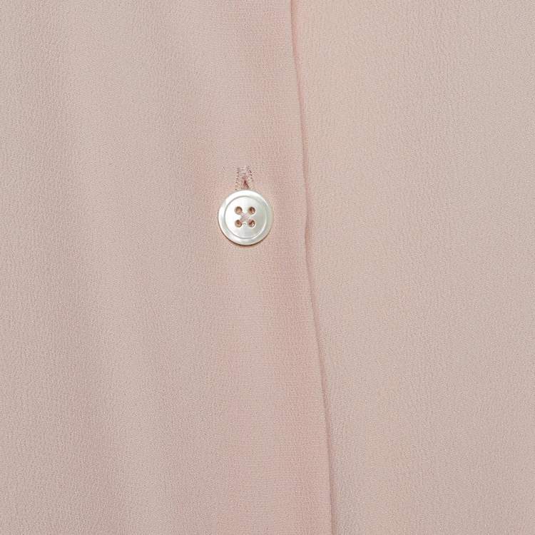 Pre Owned Marni Blush Pink Crepe Silk Button Front Belted Button Front Blouse M