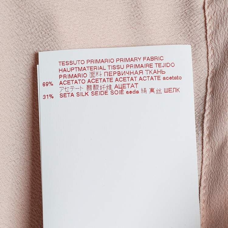 Pre Owned Marni Blush Pink Crepe Silk Button Front Belted Button Front Blouse M