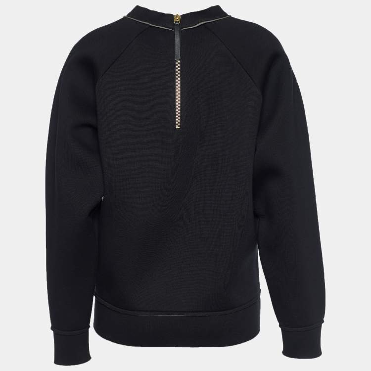 Pre Owned Marni Black Neoprene Foil Print Oversized Sweatshirt S