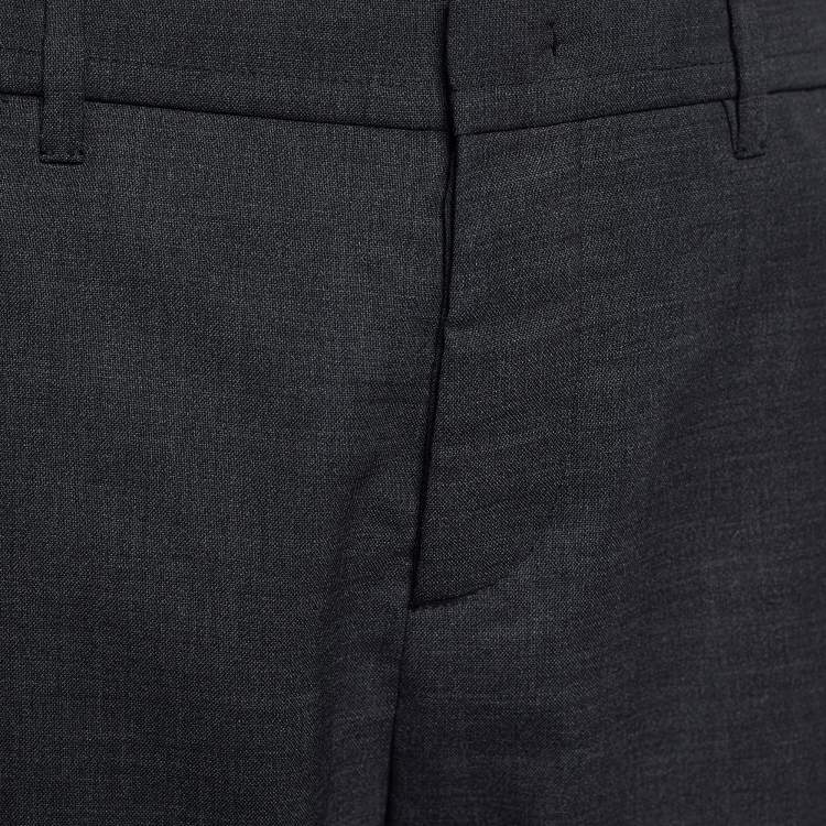 Pre Owned Marni Charcoal Grey Wool Cuffed Trousers M