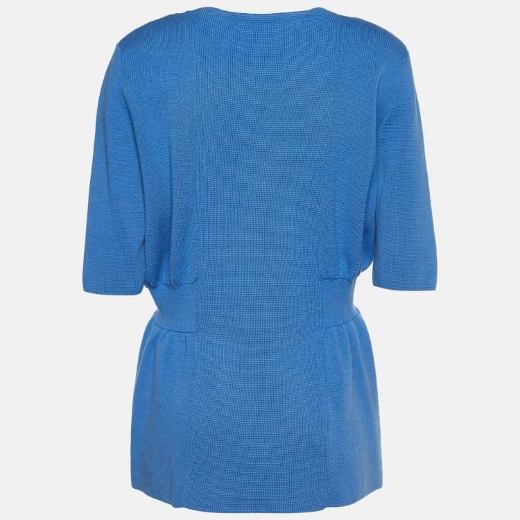 Pre Owned Marni Colorblock Rib Knit Elasticized Waist Top M