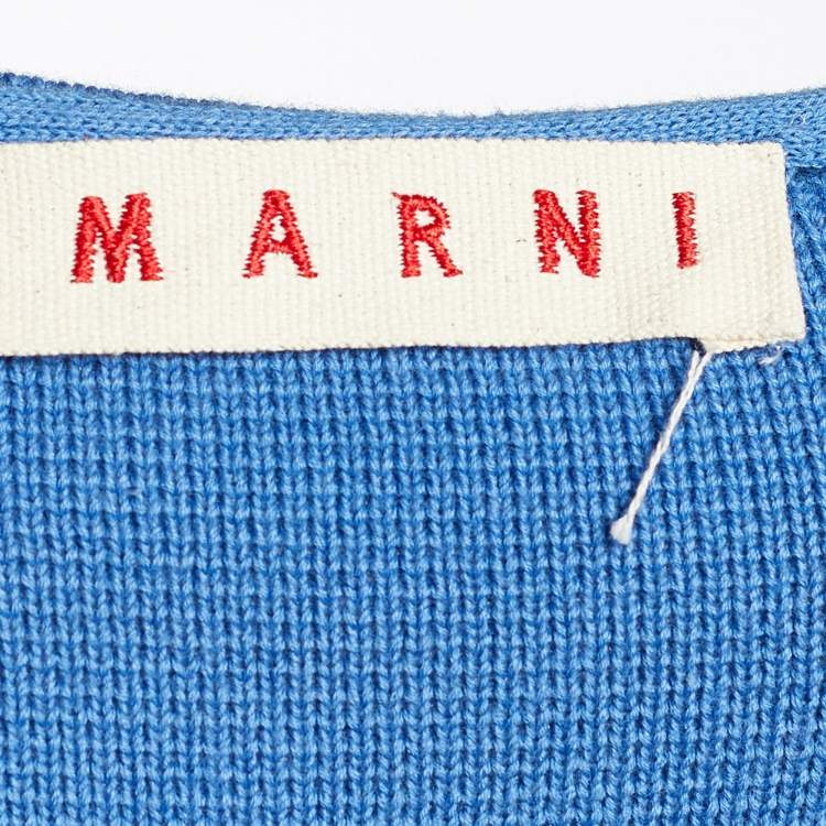 Pre Owned Marni Colorblock Rib Knit Elasticized Waist Top M