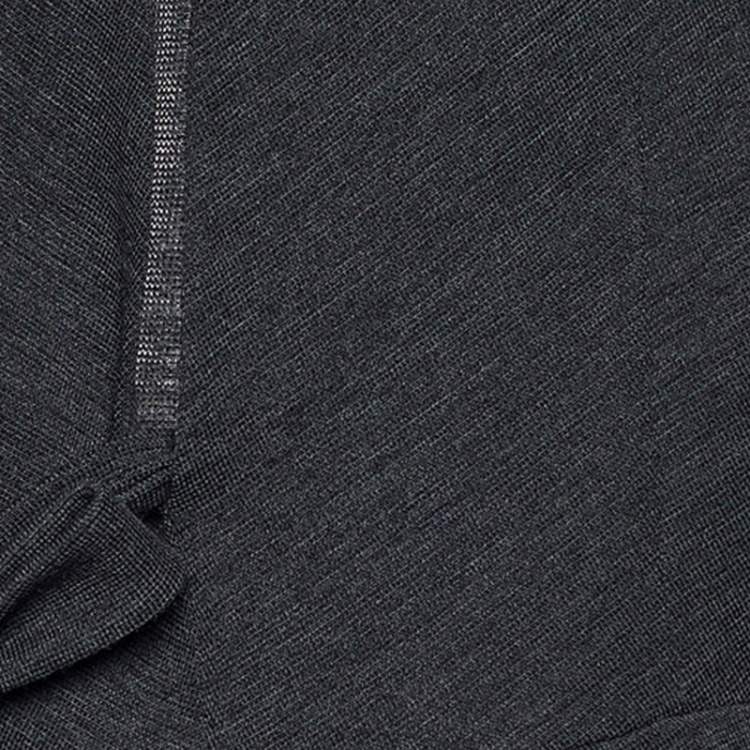 Pre Owned Marni Grey Wool Knit Tie Back Detail Flared Top M