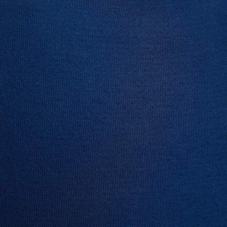 Pre Owned Marni Blue Cotton Knit Button Front Top L