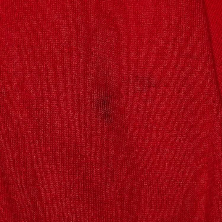 Pre Owned Marni Red Cotton Knit Button Front Top M