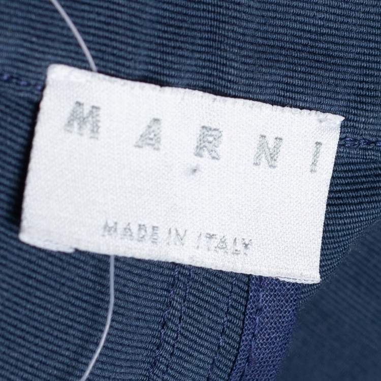 Pre Owned Marni Blue Cotton Cropped Trousers L/Waist 34 