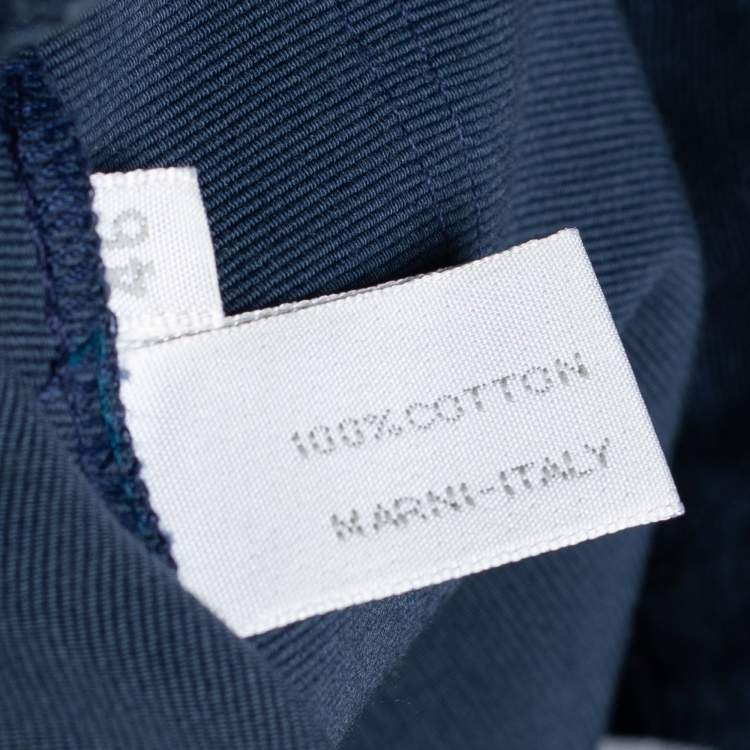 Pre Owned Marni Blue Cotton Cropped Trousers L/Waist 34 