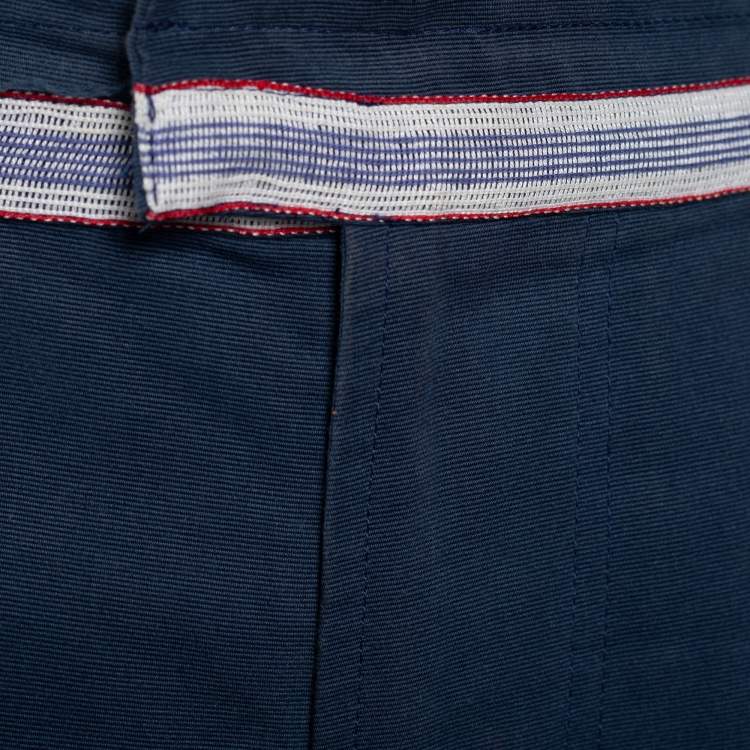 Pre Owned Marni Blue Cotton Cropped Trousers L/Waist 34 