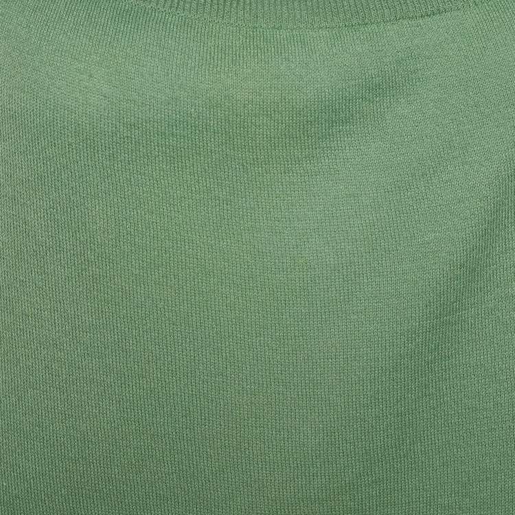 Pre Owned Marni Green Cotton Knit Button Front Top L