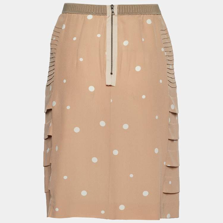 brown polka dot pencil skirt