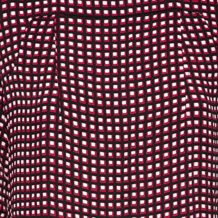 Pre Owned Marni Multicolor Geometric Print Crepe Shift Dress M    