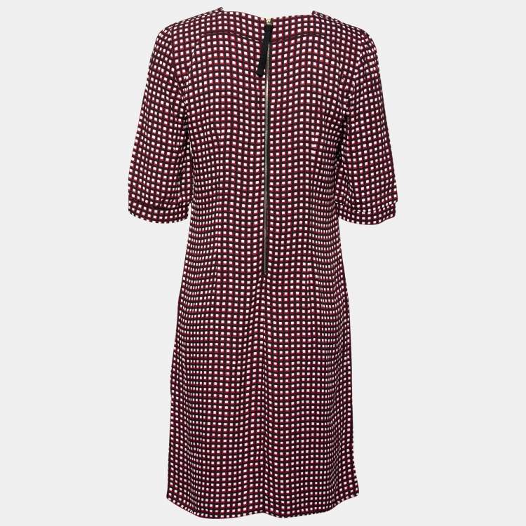 Pre Owned Marni Multicolor Geometric Print Crepe Shift Dress M    
