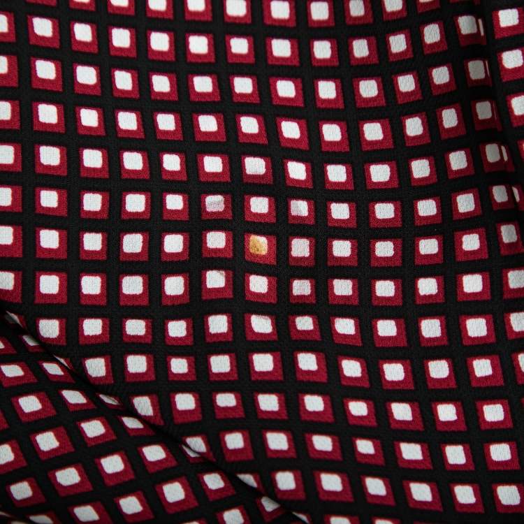 Pre Owned Marni Multicolor Geometric Print Crepe Shift Dress M    