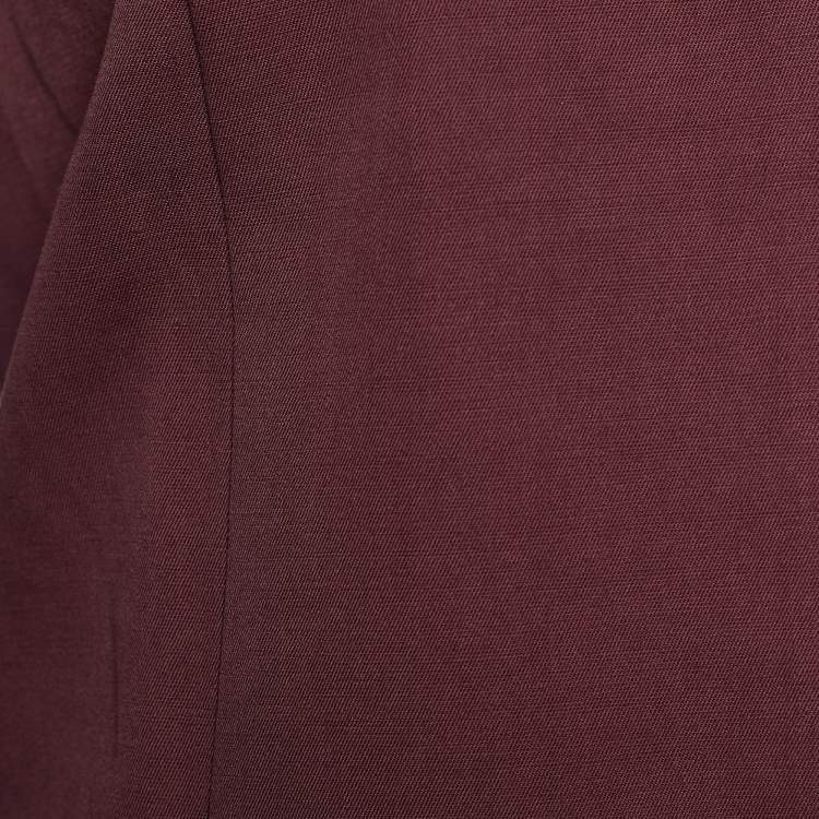 Pre Owned Marni Burgundy Cotton & Linen Peplum Jacket M