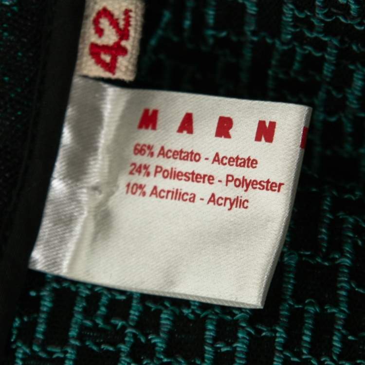 Pre Owned Marni Multicolor Floral Jacquard Zip Front Top M