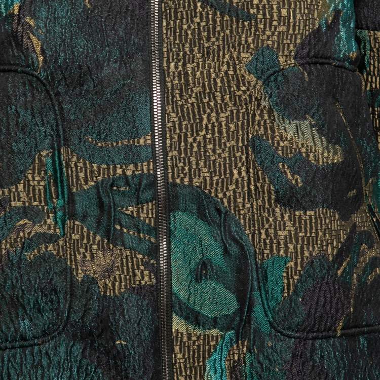 Pre Owned Marni Multicolor Floral Jacquard Zip Front Top M