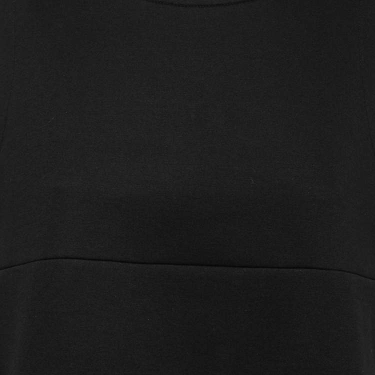 Pre Owned Marni Black Neoprene Asymmetric Peplum Top M