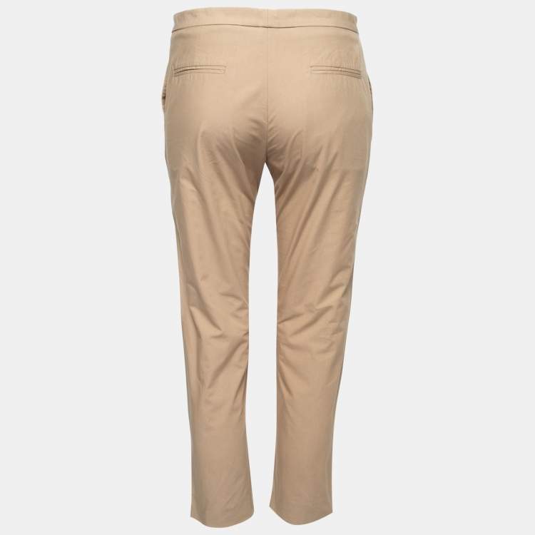 Pre Owned Marni Beige Cotton Straight Leg Trousers S
