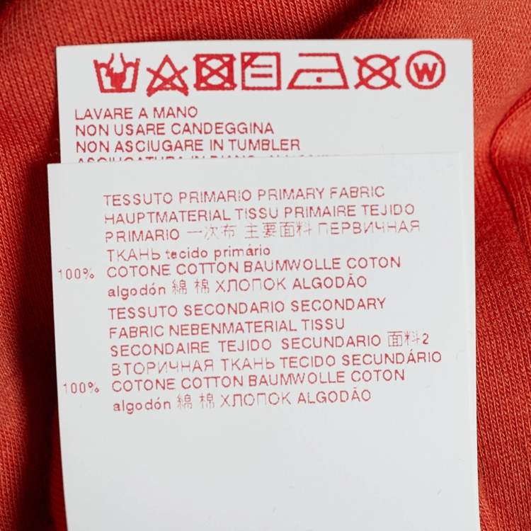 Pre Owned Marni Orange Jersey Logo Print Oversized Sweatshirt XS
