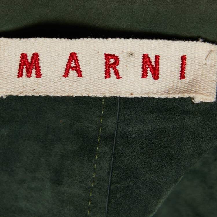 Pre Owned Marni Green Suede Open Front Shrug S