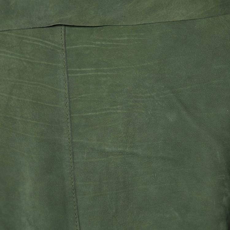 Pre Owned Marni Green Suede Open Front Shrug S